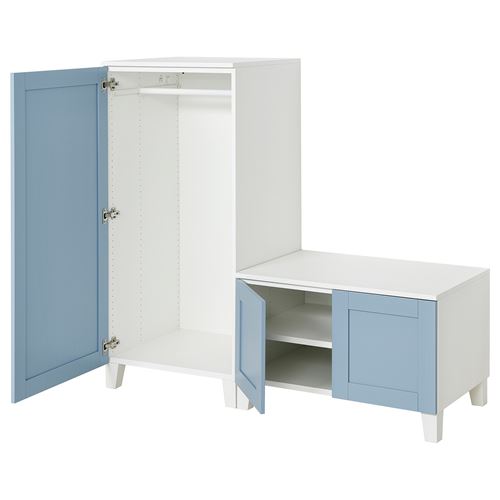 PLATSA PLATSA dolap sistemi, beyaz-mavi, 140x57x133 cm
