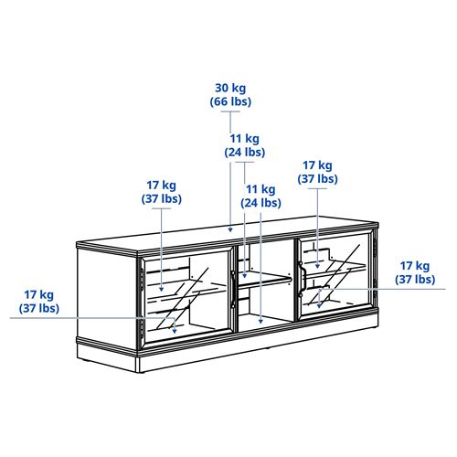 LANESUND tv sehpası, kahverengi, 161x47x55 cm