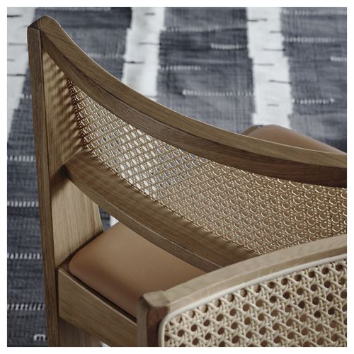 STOCKHOLM 2025 döşemeli ahşap sandalye, meşe-rattan