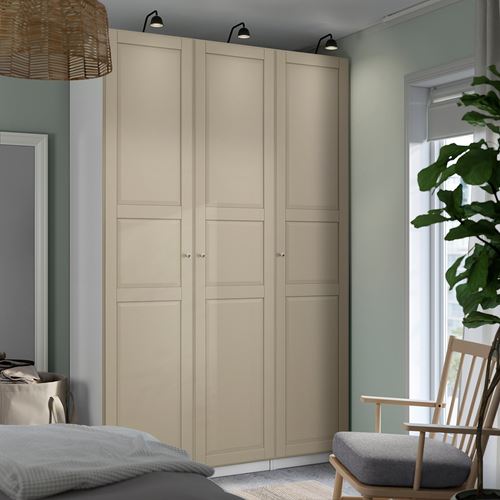 PAX/TYSSEDAL PAX gardırop, beyaz-gri-bej, 150x60x236 cm
