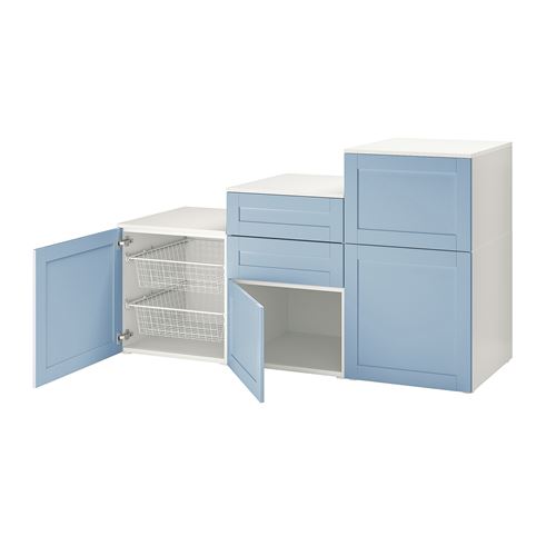 PLATSA PLATSA dolap sistemi, beyaz-mavi, 180x57x103 cm