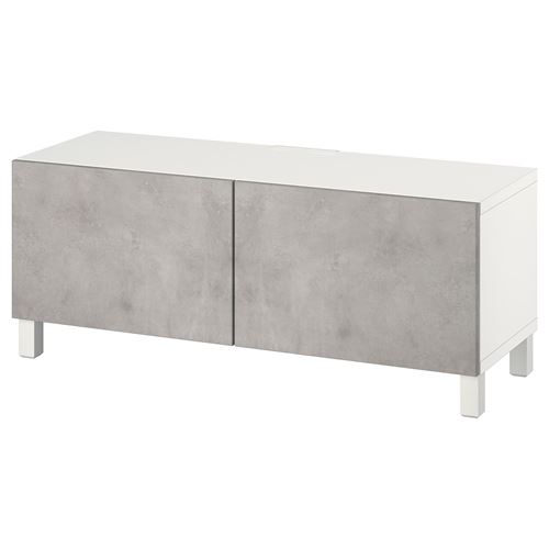 BESTÅ tv sehpası, beyaz-açık gri, 120x42x48 cm, KALLVIKEN