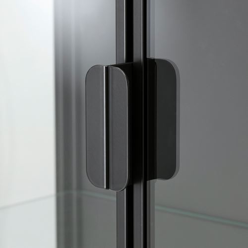 RUDSTA cam vitrin, antrasit, 80x37x120 cm