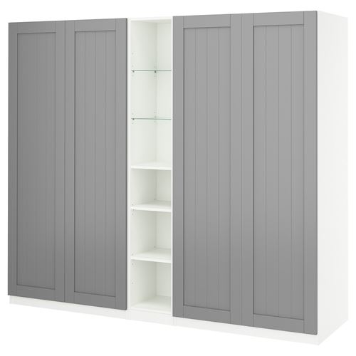 PAX/GULLABERG PAX gardırop, beyaz-gri, 235x60x201 cm