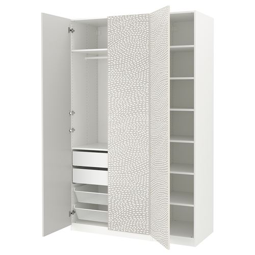 PAX/MISTUDDEN PAX gardırop, beyaz-gri desenli, 150x60x236 cm