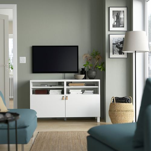 BESTÅ tv sehpası, beyaz, 120x40x74 cm, LAPPVIKEN, STUBBARP