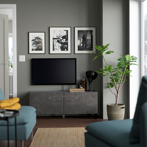 BESTÅ tv sehpası, venge-koyu gri, 120x42x48 cm, KALLVIKEN