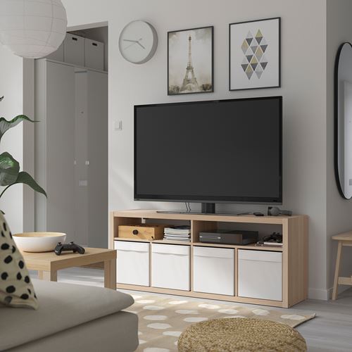 KALLAX tv sehpası, ağartılmış meşe görünümlü, 147x60 cm