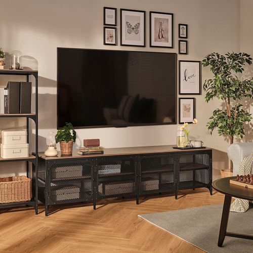 FJÄLLBO tv sehpası, siyah, 198x45x54 cm