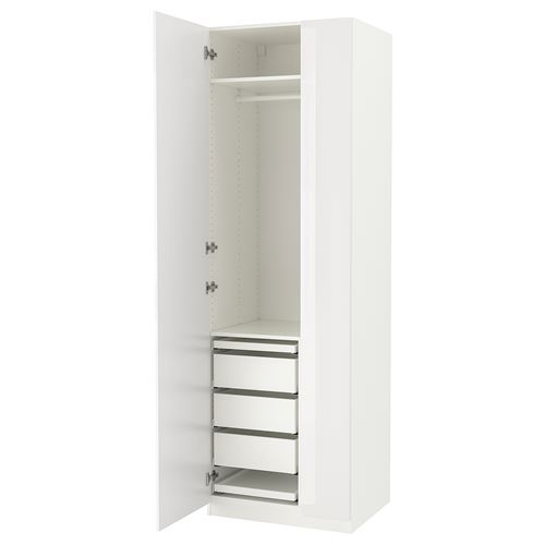 PAX/FARDAL PAX gardırop, parlak cila-beyaz, 75x60x236 cm