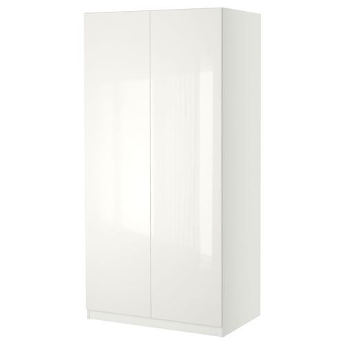 PAX/FARDAL PAX gardırop, beyaz-parlak cila beyaz, 100x37x201 cm