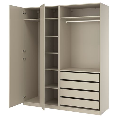 PAX/FORSAND PAX gardırop, gri-bej, 200x60x236 cm