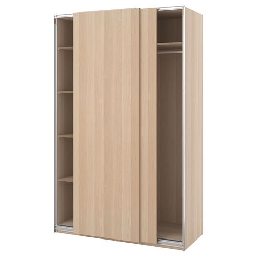 PAX/HASVIK PAX sürgü kapaklı gardırop, ağartılmış meşe görünümlü, 150x66x236 cm