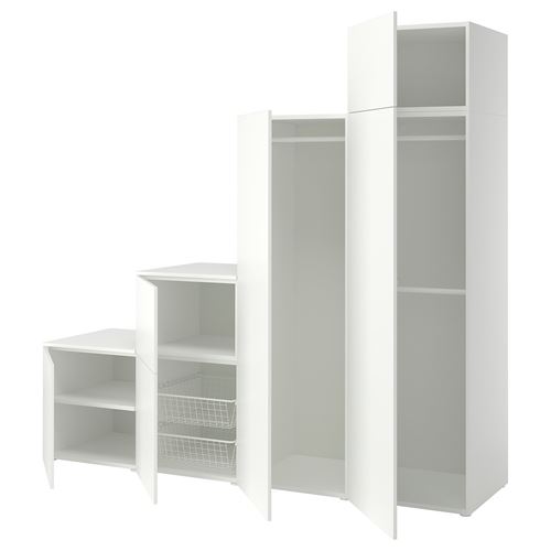 PLATSA/FONNES PLATSA gardırop, beyaz, 240x57x221 cm