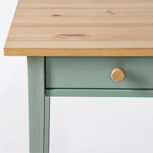 HEMNES komodin, gri-yeşil-açık kahverengi boyalı, 46x35 cm