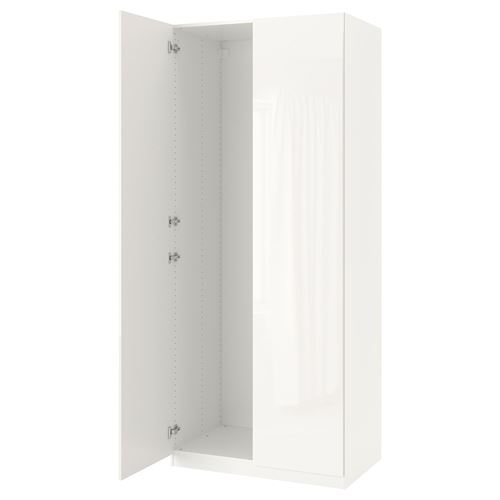 PAX/FARDAL PAX gardırop, beyaz-parlak cila, 100x60x236 cm