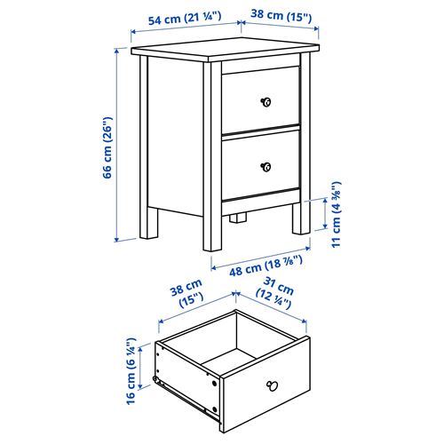 HEMNES komodin, venge, 54x66 cm