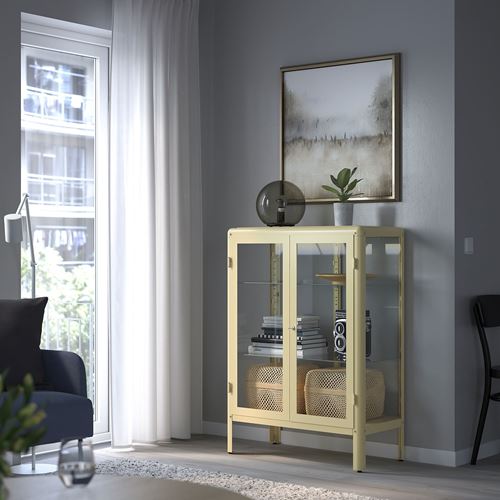 FABRIKÖR cam vitrin, açık sarı, 81x113 cm
