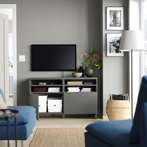 BESTÅ tv sehpası, koyu gri, 120x42x74 cm, LAPPVIKEN, STUBBARP