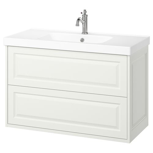 TÄNNFORSEN/ORRSJÖN lavabo dolabı kombinasyonu, beyaz, 102x49x69 cm, HAMNSKAR batarya