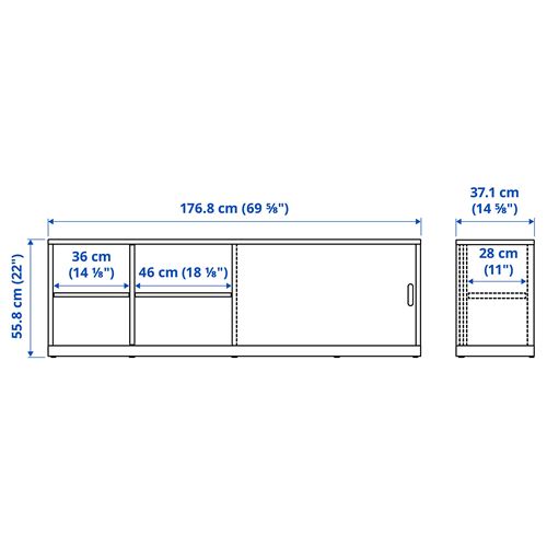 TONSTAD tv sehpası, kırık beyaz, 177x37x56 cm