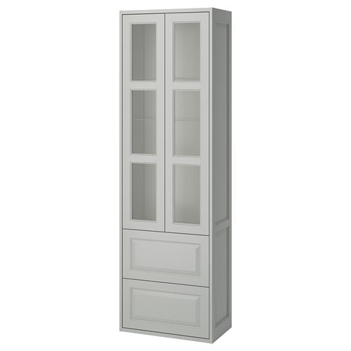 TÄNNFORSEN banyo boy dolabı, açık gri, 60x35x195 cm