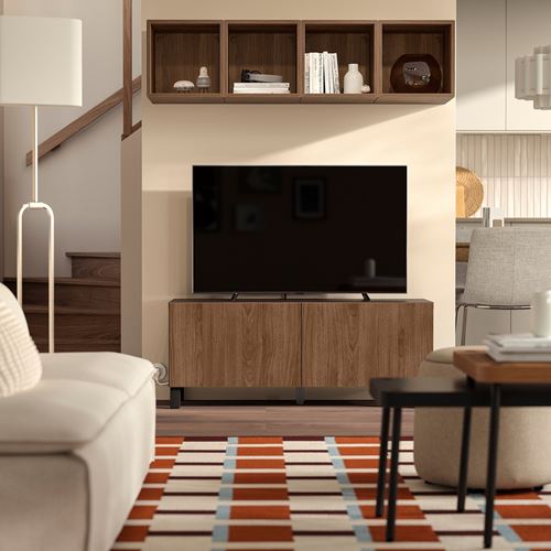 BESTÅ tv sehpası, venge-ceviz görünüm, 120x42x48 cm, LAPPVIKEN, STUBBARP
