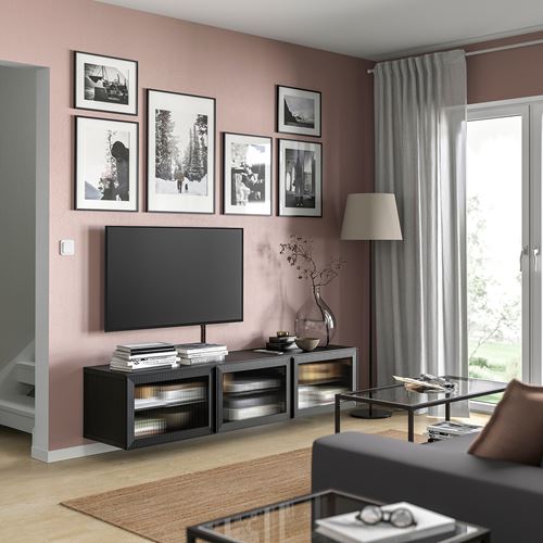 BESTÅ tv sehpası, venge, 180x42x38 cm, FALLSVIK