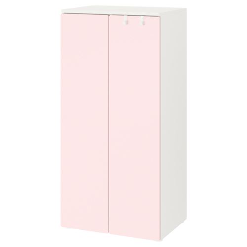 PLATSA/SMÅSTAD çocuk gardırobu, beyaz-uçuk pembe, 60x42x123 cm
