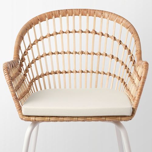 NILSOVE rattan sandalye, rattan-beyaz, NORNA-laila natürel