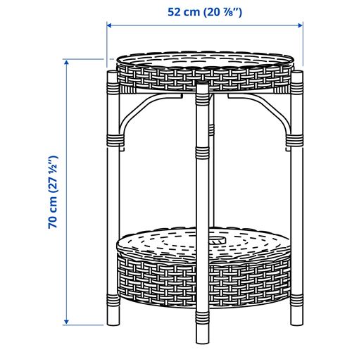 TOLKNING komodin, rattan, 52 cm