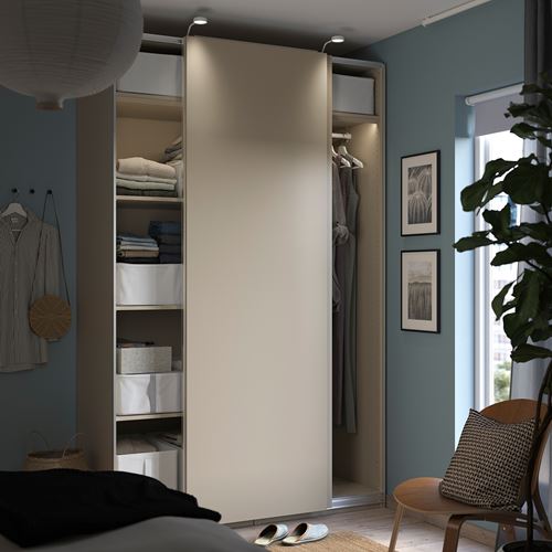 PAX/HASVIK PAX sürgü kapaklı gardırop, bej, 150x66x236 cm