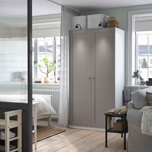 PAX/GULLABERG PAX gardırop, beyaz-gri, 100x60x201 cm