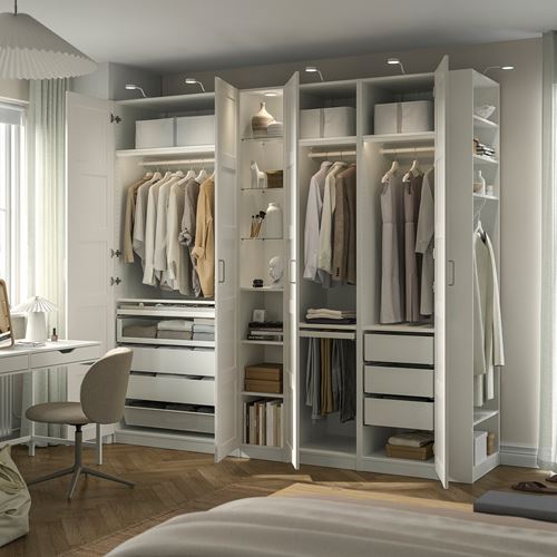 PAX/BERGSBO PAX gardırop, beyaz, 255x60x236 cm