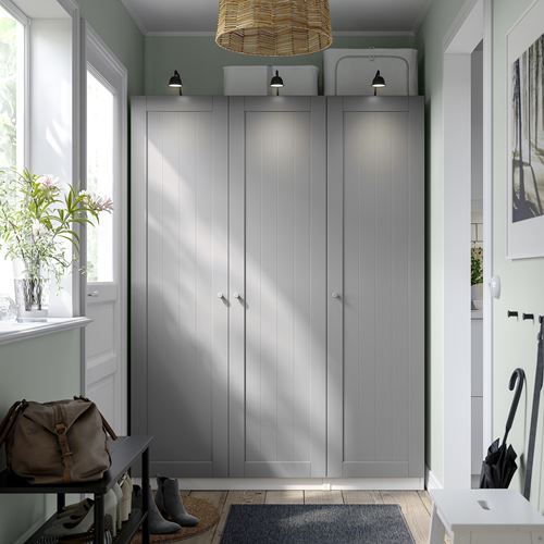 PAX/GULLABERG PAX gardırop, beyaz-gri, 150x60x201 cm