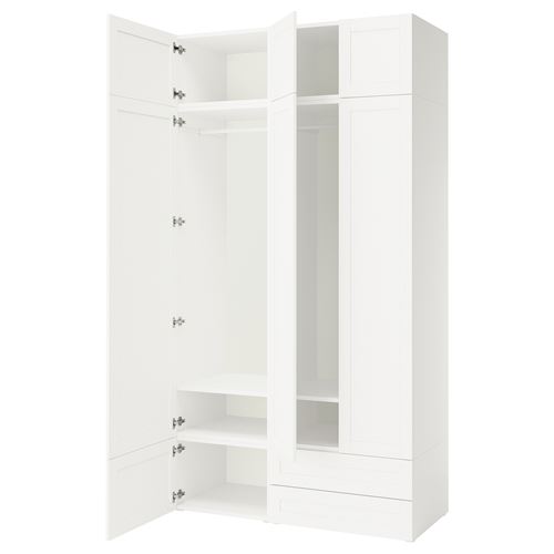 PLATSA/SANNIDAL PLATSA gardırop, beyaz, 140x57x261 cm