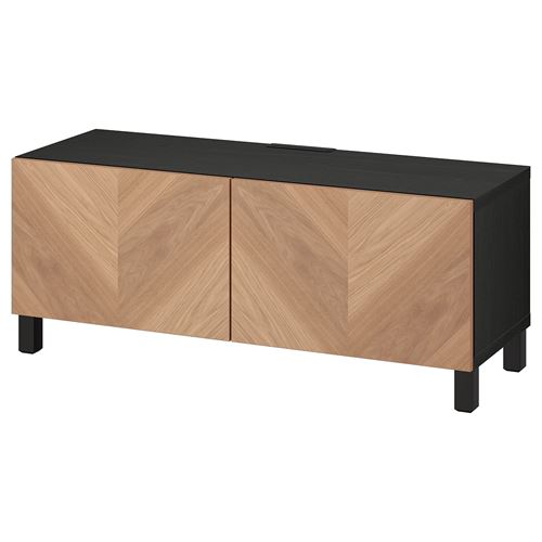 BESTÅ tv sehpası, venge-meşe kaplama, 120x42x48 cm, HEDEVIKEN
