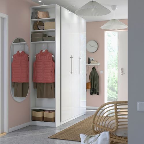 PAX/FARDAL PAX gardırop, beyaz-parlak cila, 170x60x236 cm