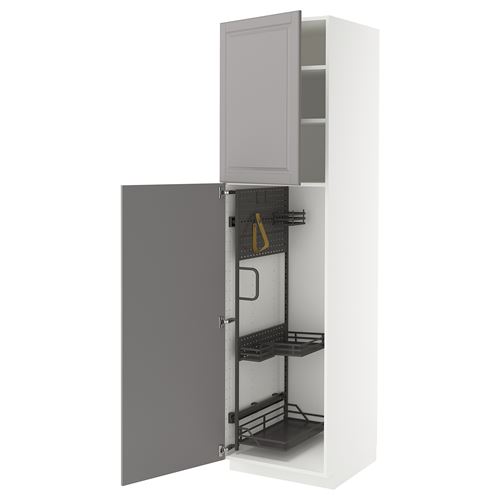 METOD temizlik dolabı, BODBYN gri-koyu gri, 60x60x220 cm, 2 kapaklı ve 2 raflı