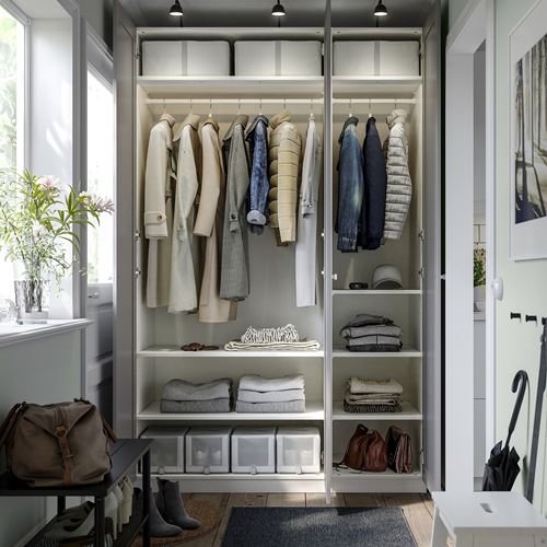 PAX/GULLABERG PAX gardırop, beyaz-gri, 150x60x236 cm
