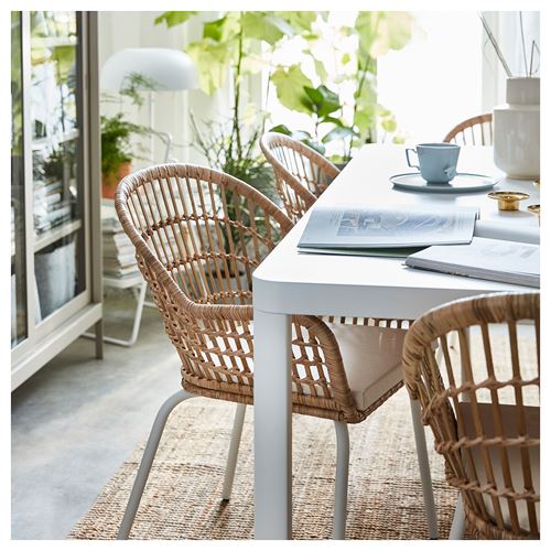 NILSOVE rattan sandalye, rattan-beyaz, Mindersiz