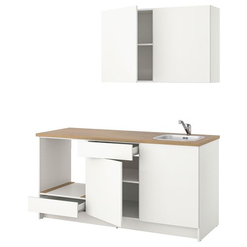 KNOXHULT mutfak dolabı kombinasyonu, beyaz, 180x61x220 cm, LAGAN batarya