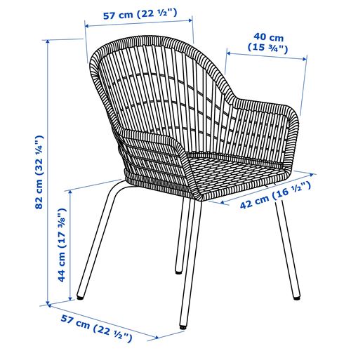 NILSOVE rattan sandalye, rattan-beyaz, NORNA-laila natürel