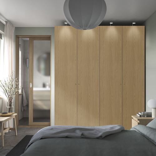 PAX/STORKLINTA PAX gardırop, beyaz-meşe görünümlü, 200x66x236 cm