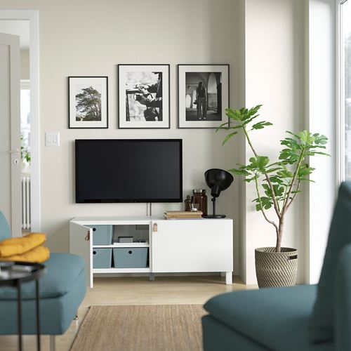 BESTÅ tv sehpası, beyaz, 120x42x48 cm, LAPPVIKEN