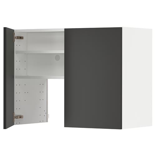 METOD aspiratör dolabı, NICKEBO mat antrasit-koyu gri, 80x60 cm, 2 kapaklı