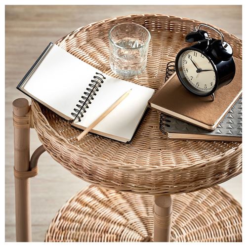 TOLKNING komodin, rattan, 52 cm