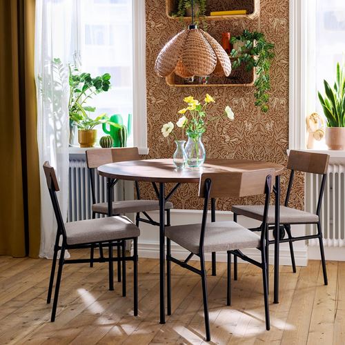 GRÖTÅN döşemeli sandalye, Tibbleby koyu bej