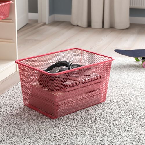 TROFAST saklama ünitesi, beyaz-açık yeşil-gri-açık kırmızı, 99x44x56 cm