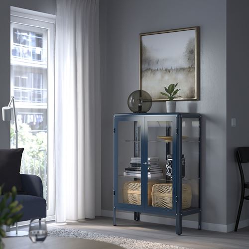 FABRIKÖR cam vitrin, mavi, 81x113 cm